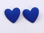Øreringe - Store hjerter - skønne hjerteøreringe kongeblå
